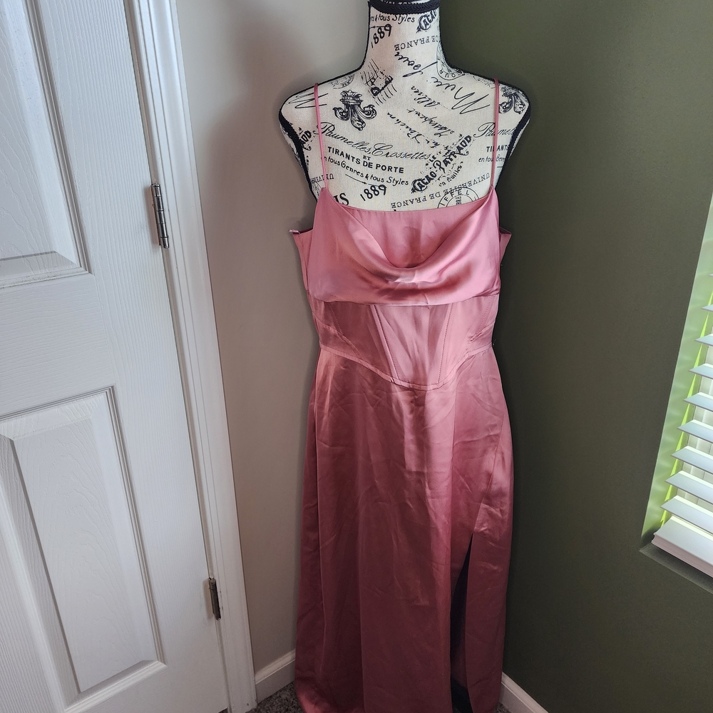 Zara Pink Satin Dress